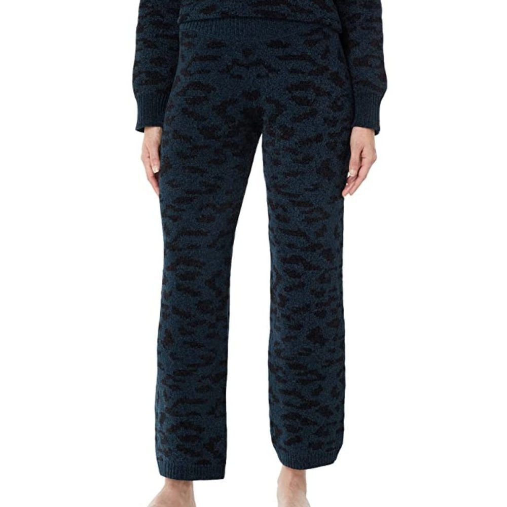 PJ Salvage Royal Socialite Lounge Pajama Pant sz S Chenille Blue Leopard RZROP1